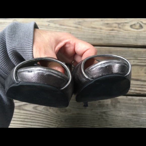 Style&Co. Silver Open  Toe Heels 7M - Picture 5 of 8